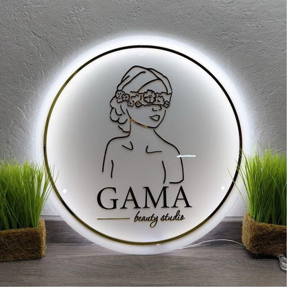 Gama Acrylic Business Logo Sign - Shineneon