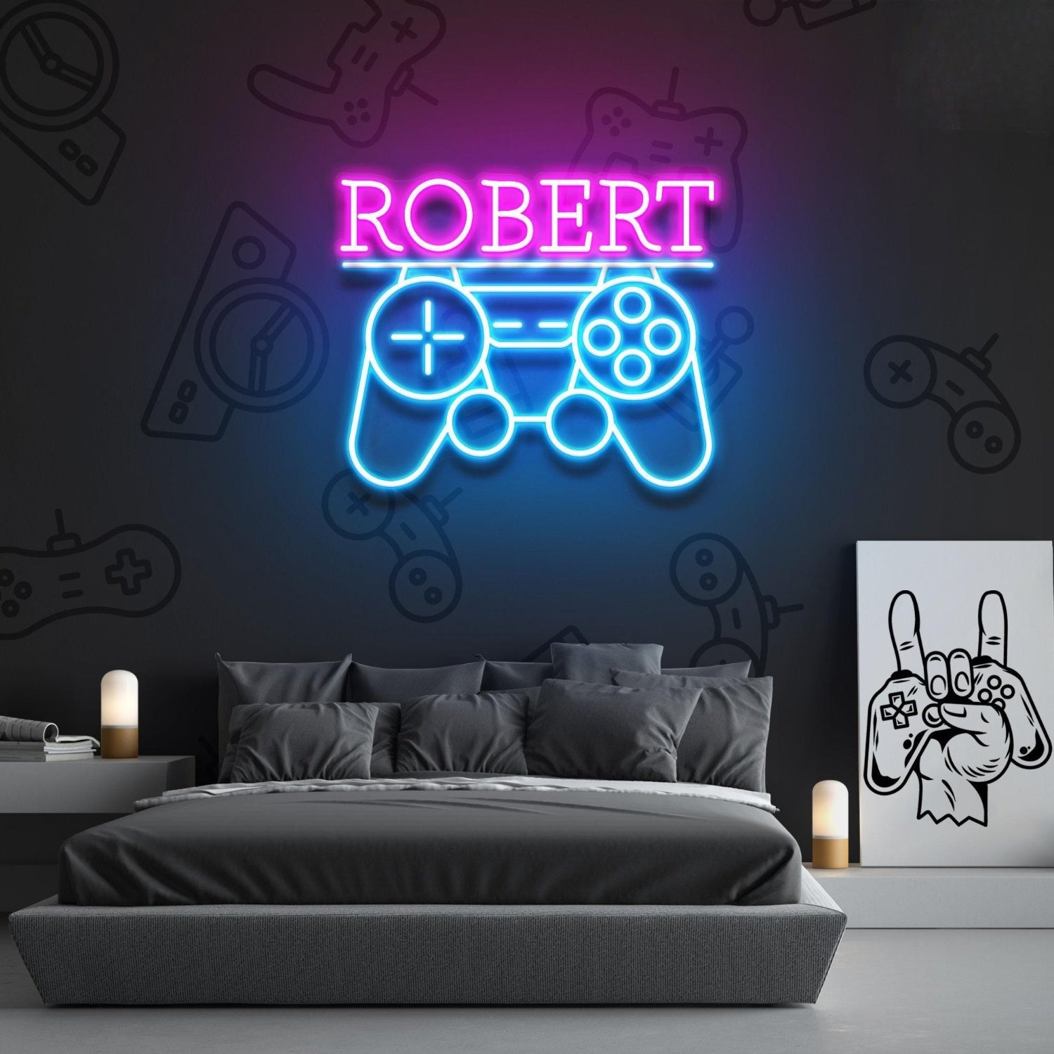 Game Controller Led Neon Sign With Your Lovely Kids Name | Shineneon