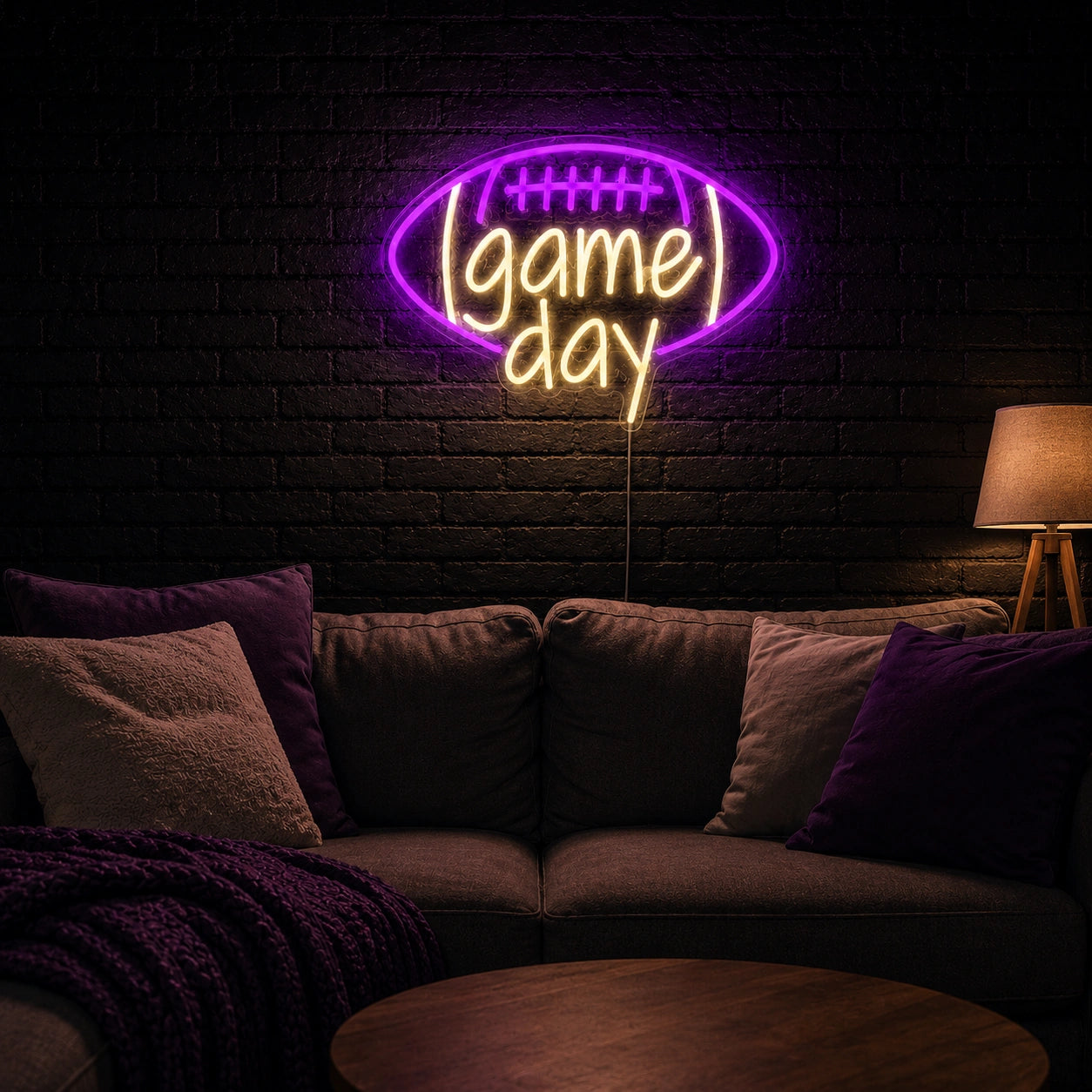Game Day Football LED Neon Sign real lifestyle scene