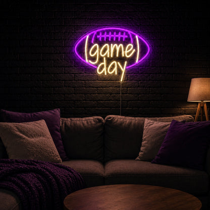 Game Day Football LED Neon Sign real lifestyle scene