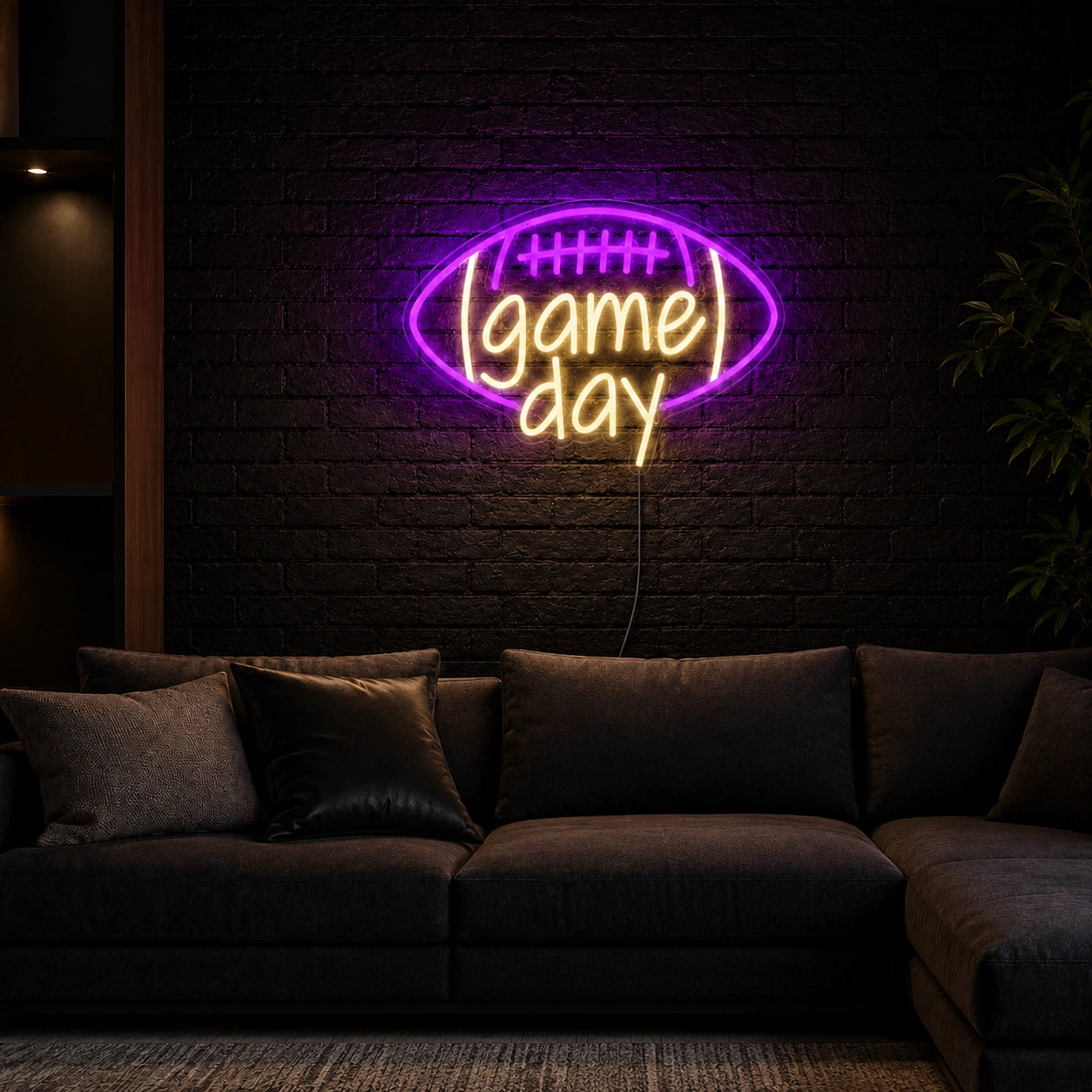 Game Day Football LED Neon Sign color grid