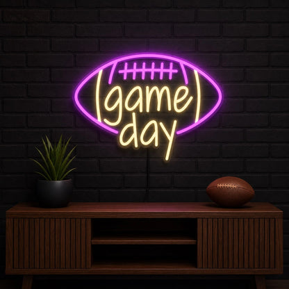 Game Day Football Man Cave LED Neon Sign size image