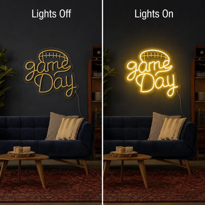 Game Day Football Man Cave LED Neon Sign Man Cave Neon Sign main product image