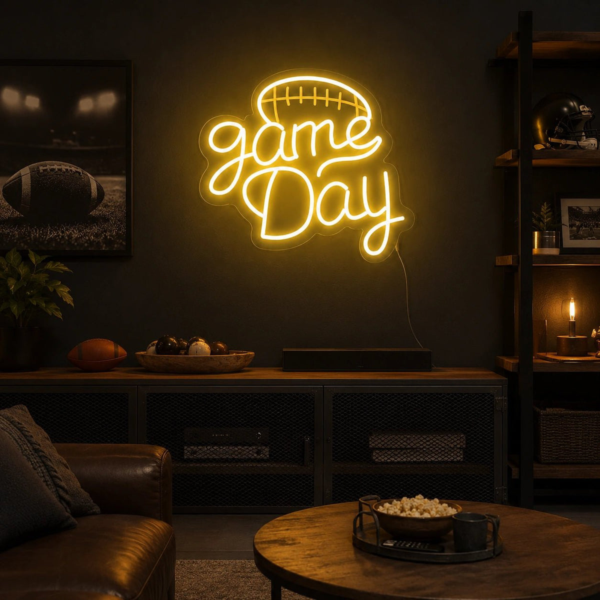 Game Day Football Man Cave LED Neon Sign Man Cave Neon Sign - Shineneon
