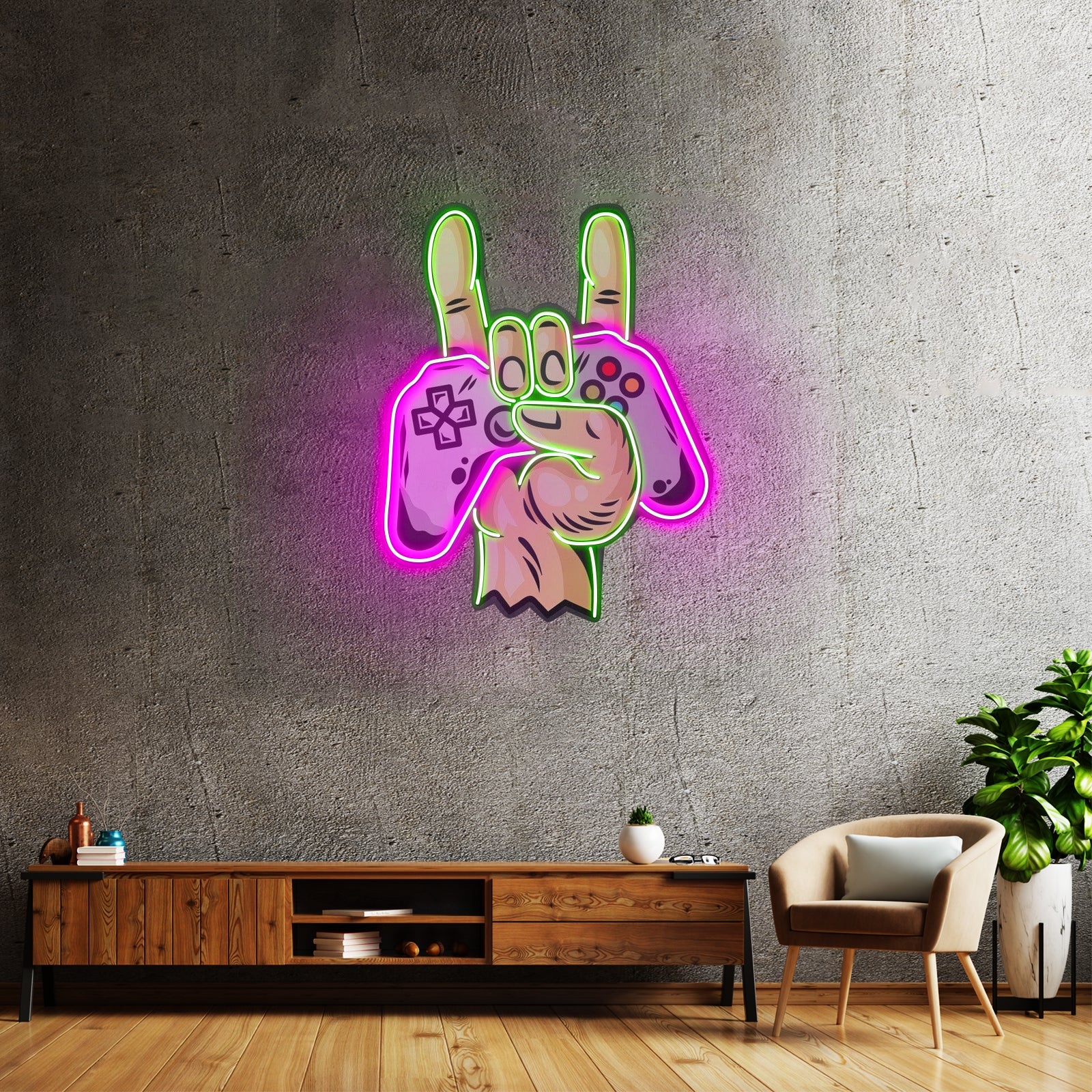 Game Hands Custom Led Signs Artwork For Sale - Shineneon