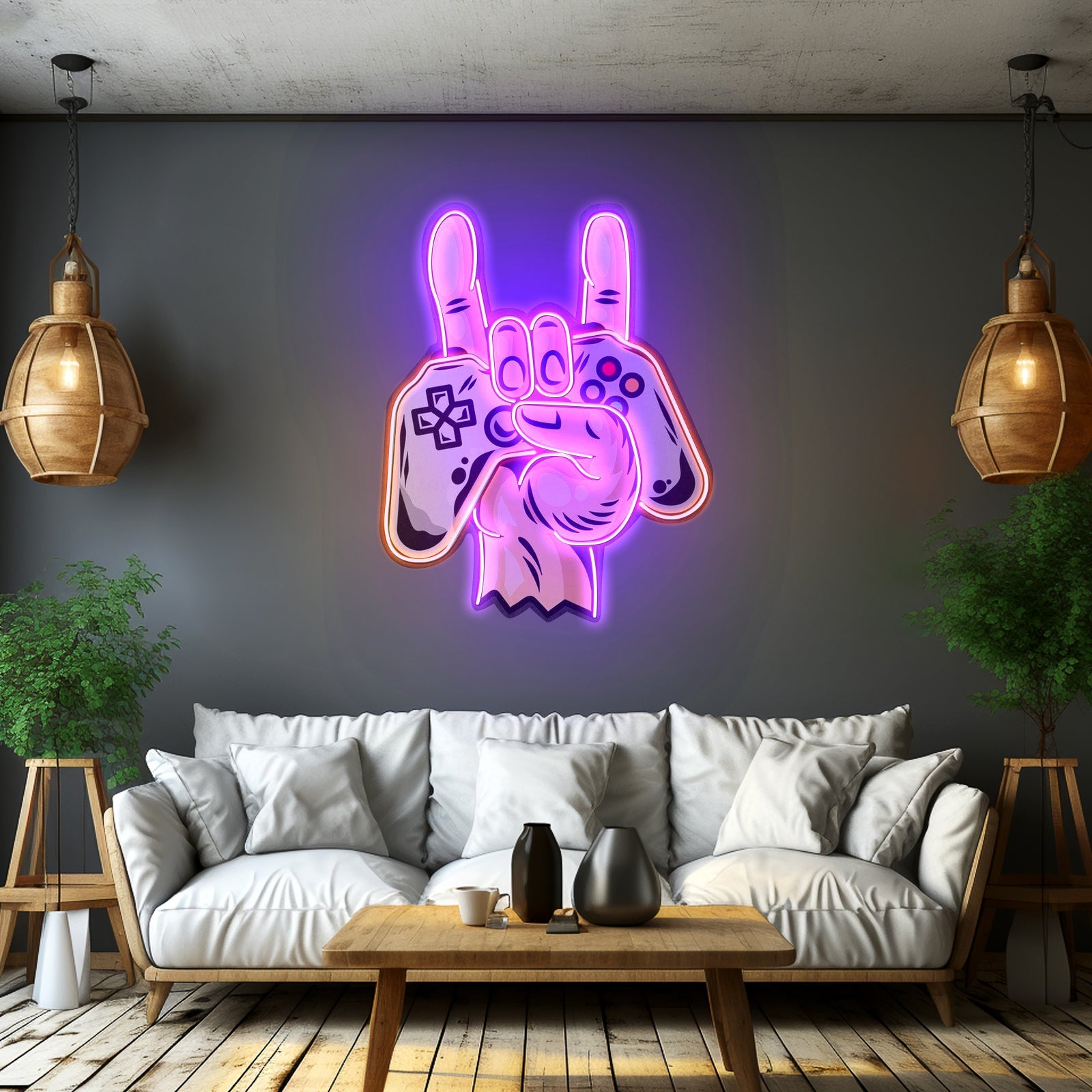 Game Hands Custom Led Signs Artwork For Sale - Shineneon