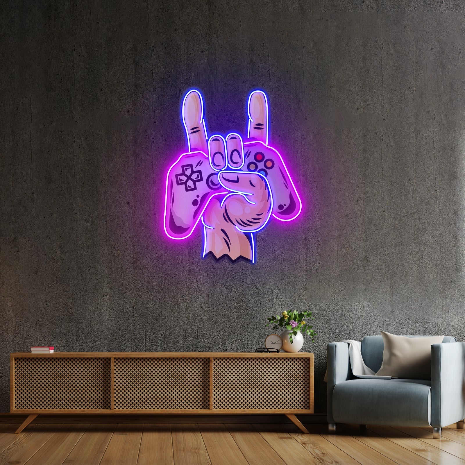 Game Hands Custom Led Signs Artwork For Sale - Shineneon