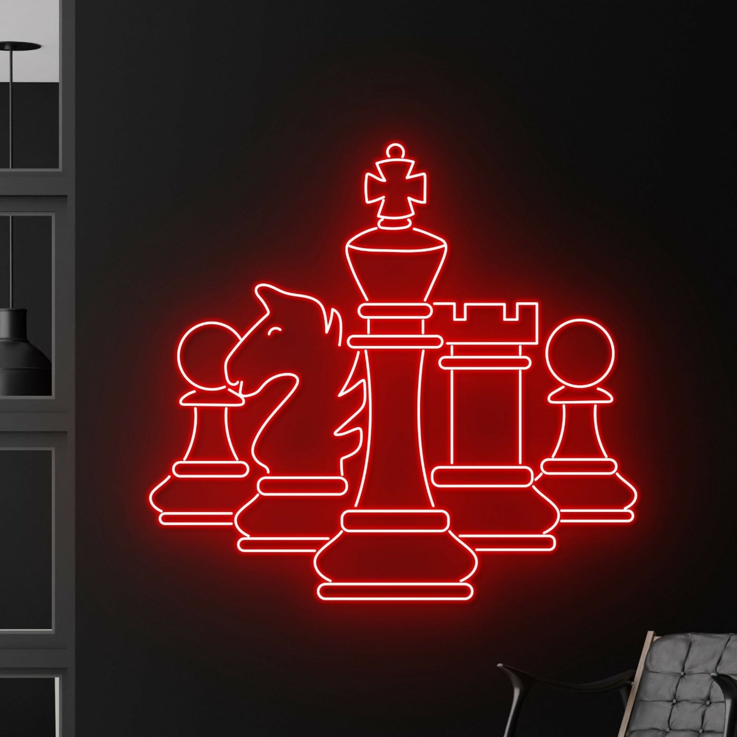 Game Nights And Deccustom Chess Led Neon Sign Fsocial Events - Shineneon