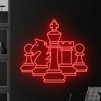 Game Nights And Deccustom Chess Led Neon Sign Fsocial Events - Shineneon