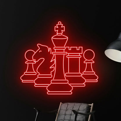 Game Nights And Deccustom Chess Led Neon Sign Fsocial Events - Shineneon