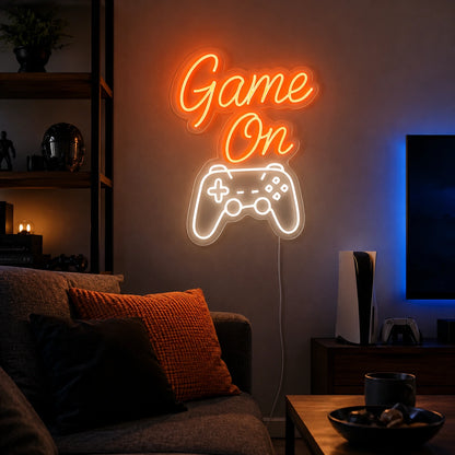 Game On Controller Neon Sign LED Neon Sign real lifestyle scene