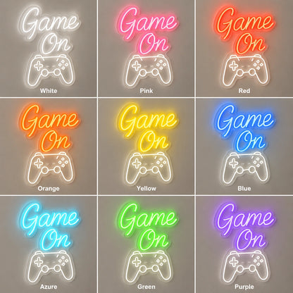 Game On Controller Neon Sign LED Neon Sign color grid