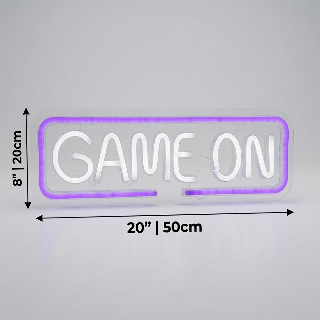 Game On LED Neon Sign Wall Decor - 04 Size Image
