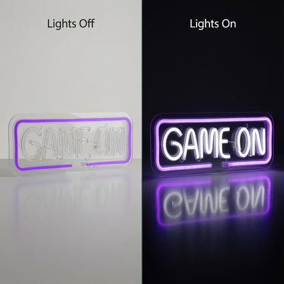 Game On LED Neon Sign Wall Decor - 06 Day Night Comparison