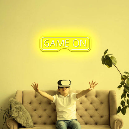 Game On Neon Sign Game Room Decor Man Cave Neon Sign - Shineneon