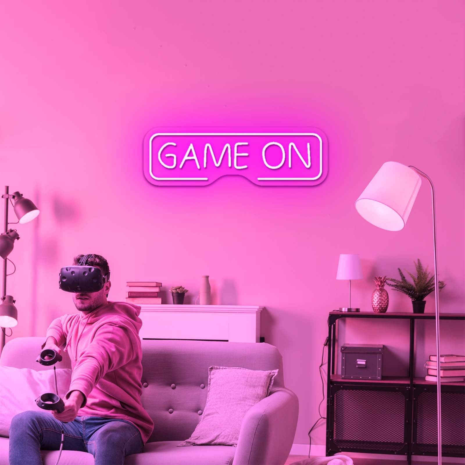 Game On Neon Sign Game Room Decor Man Cave Neon Sign - Shineneon
