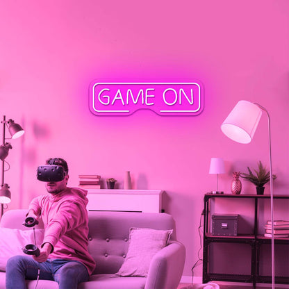 Game On Neon Sign Game Room Decor Man Cave Neon Sign - Shineneon