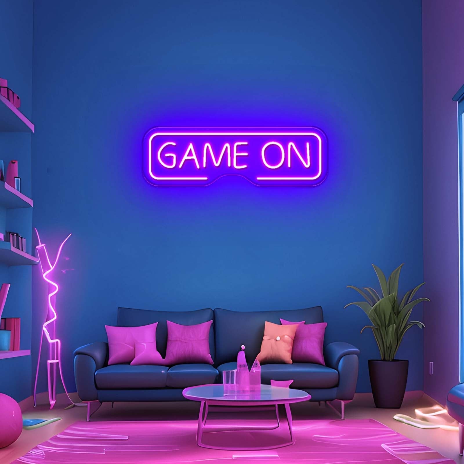 Game On Neon Sign Game Room Decor Man Cave Neon Sign - Shineneon