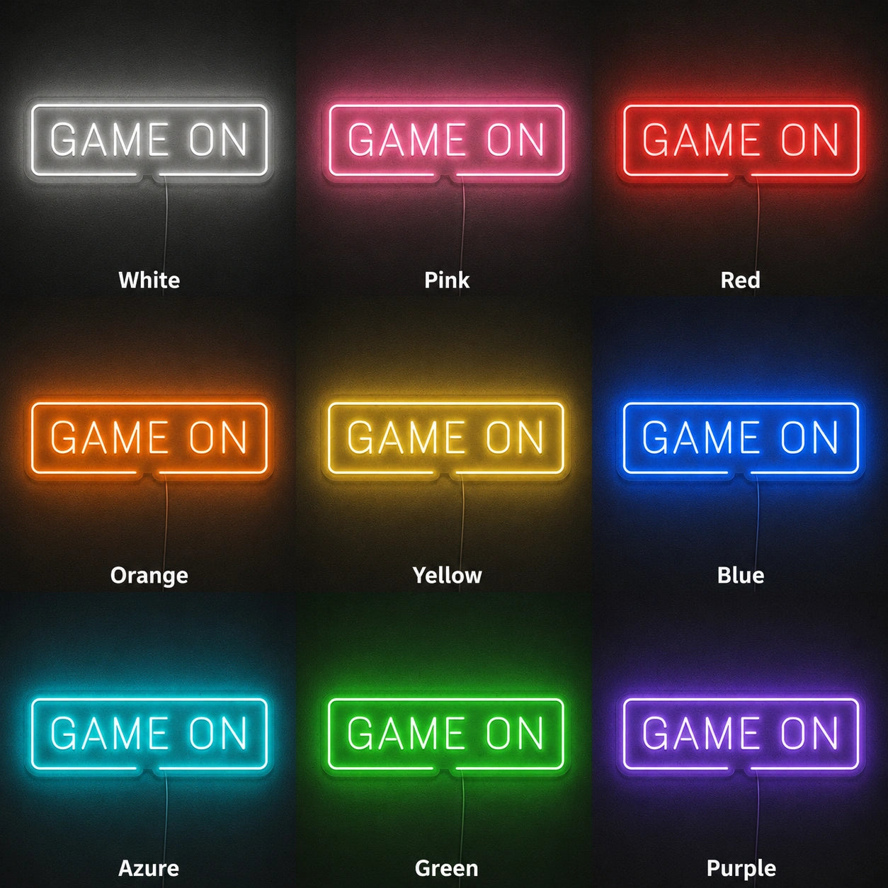 Game On Wall Neon Sign LED Neon Sign color grid