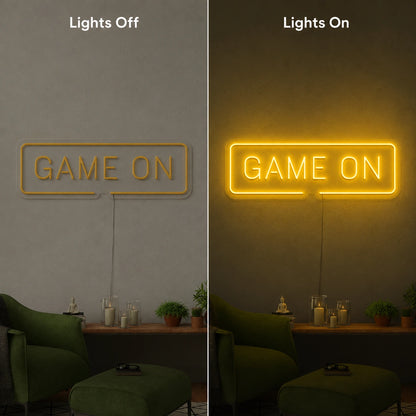 Game On Wall Neon Sign LED Neon Sign day and night comparison