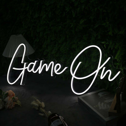 Game On White Custom Led Neon Sign | Shineneon