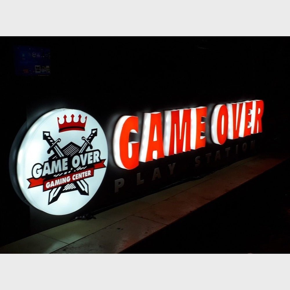 Game Over 3D Frontlit And Backlit Channel Letter Led Light Sign - Shineneon