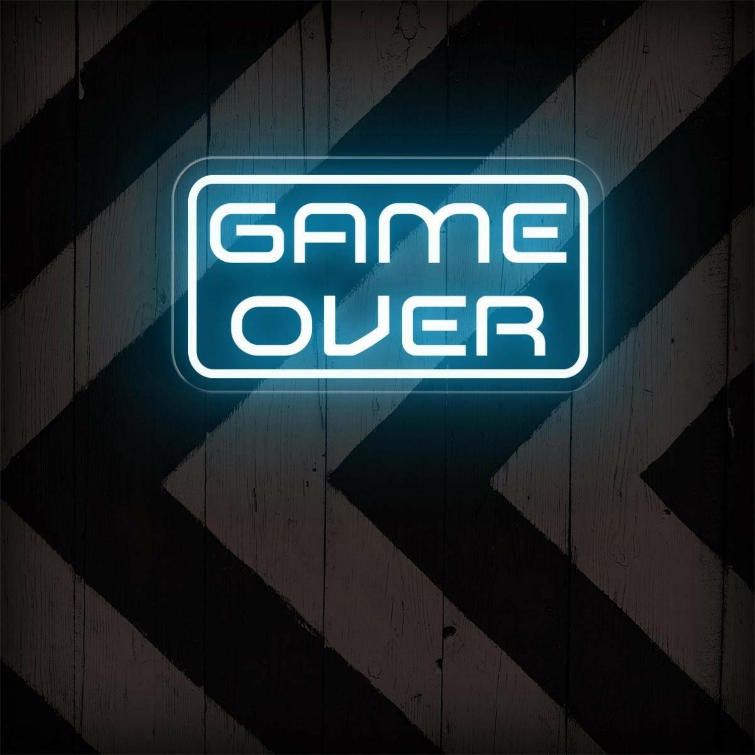 Game Over Blue-White Led Neon Sign Gaming Room Arcade Decor | Shineneon