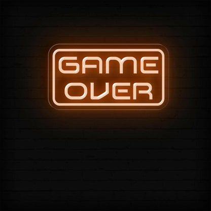 Game Over Blue-White Led Neon Sign Gaming Room Arcade Decor | Shineneon