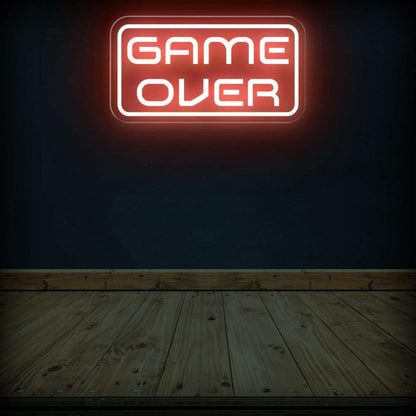 Game Over Blue-White Led Neon Sign Gaming Room Arcade Decor | Shineneon