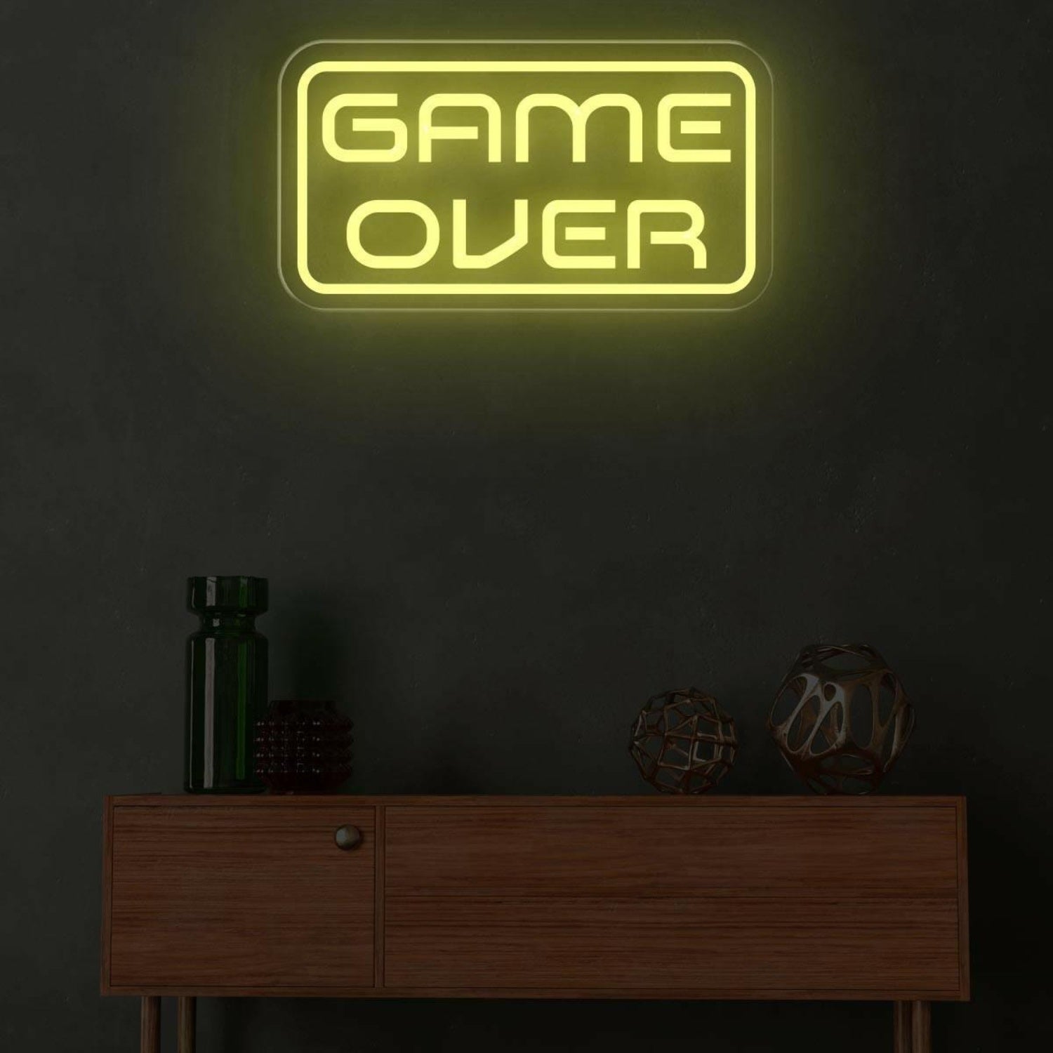 Game Over Blue-White Led Neon Sign Gaming Room Arcade Decor | Shineneon