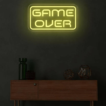 Game Over Blue-White Led Neon Sign Gaming Room Arcade Decor | Shineneon