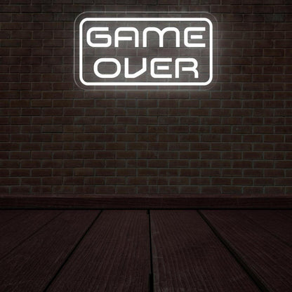 Game Over Blue-White Led Neon Sign Gaming Room Arcade Decor | Shineneon
