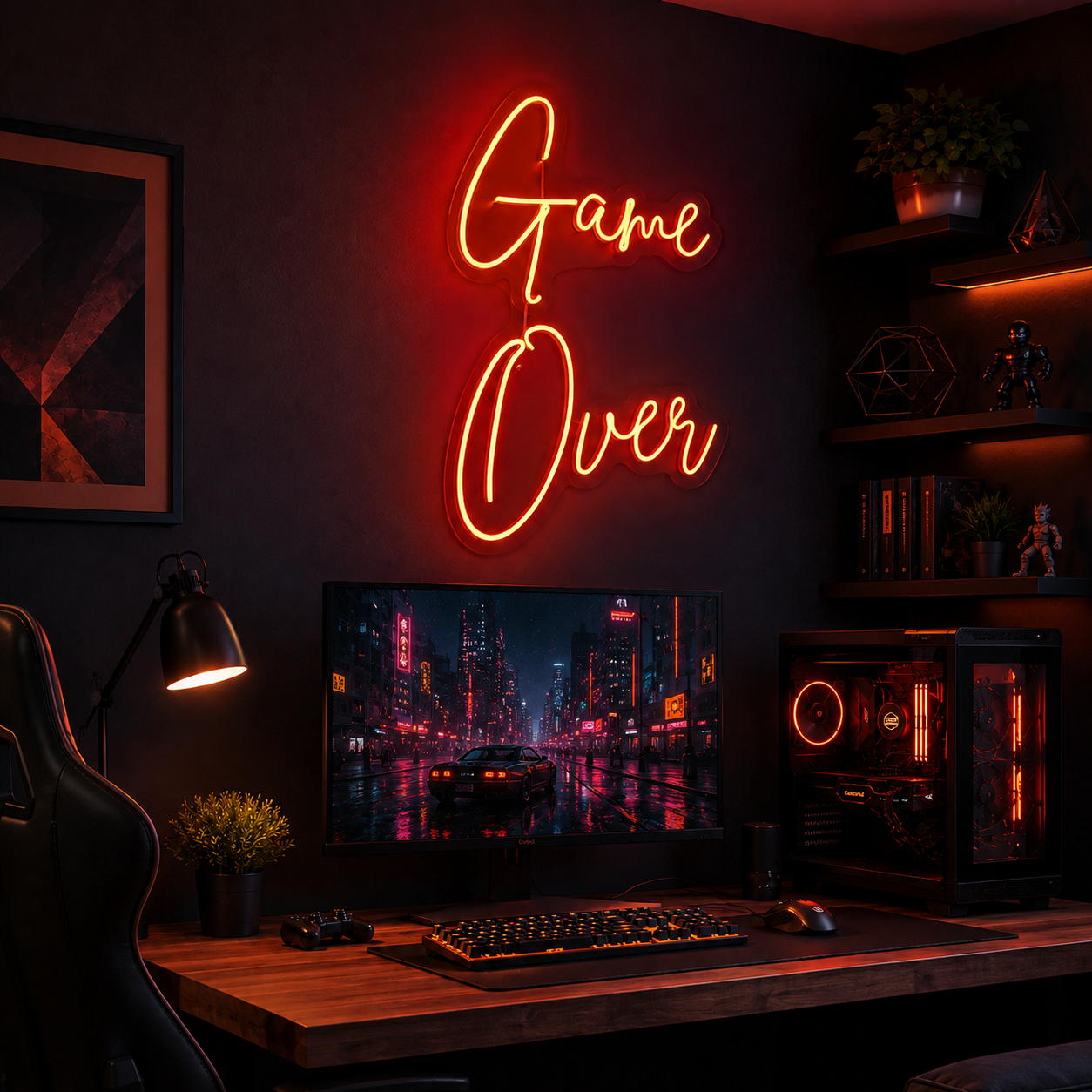 Game Over LED Neon Sign - 03 Real Lifestyle Scene