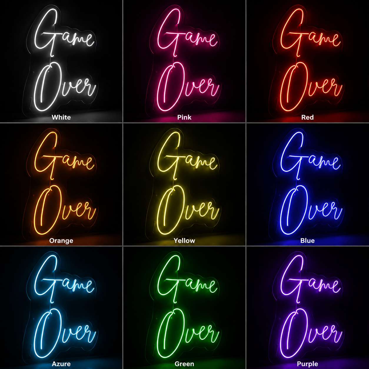 Game Over LED Neon Sign - 05 Color Grid