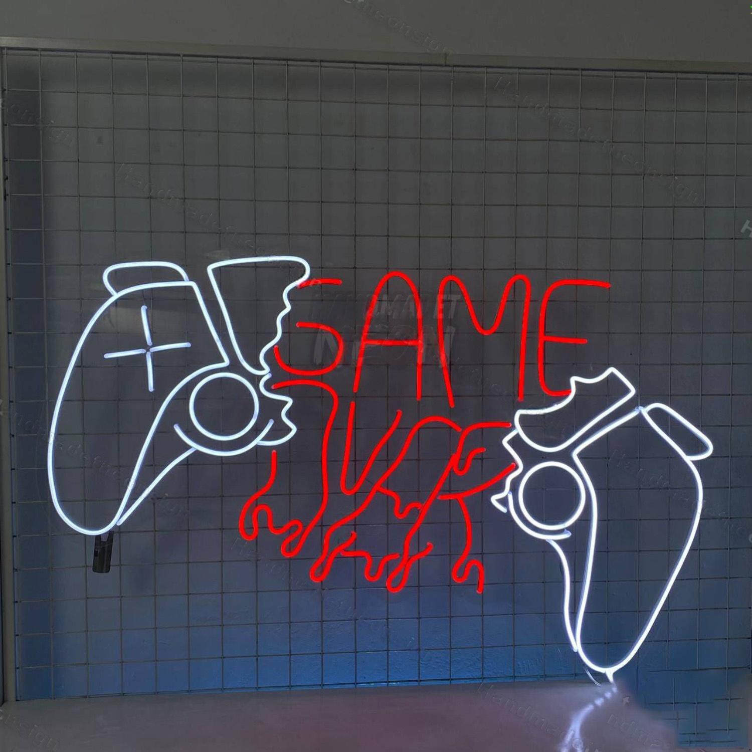 Game Over Led Neon Sign Game Controller Decor | Shineneon