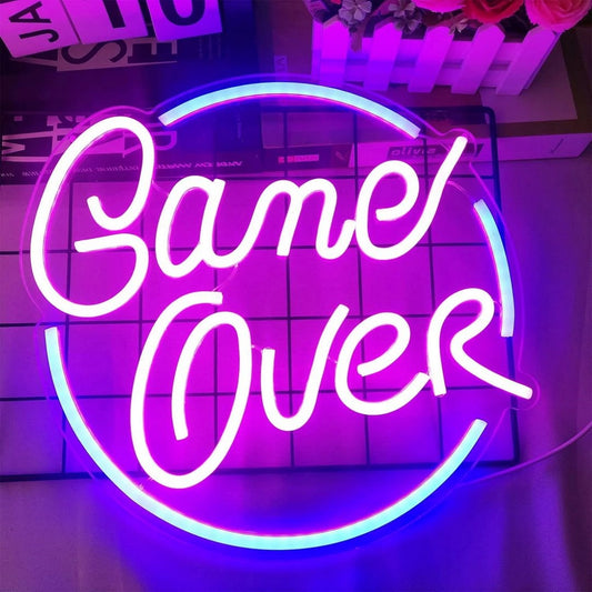 Game Over Led Sign Business Neon Sign Wall Decor