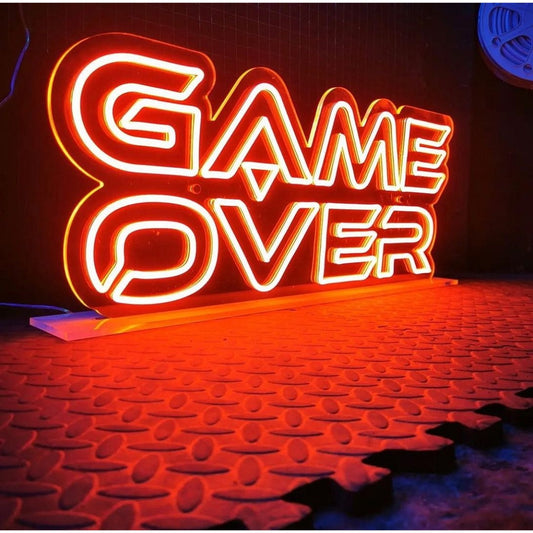 Game Over Led Sign Business Neon Signs Wall Art