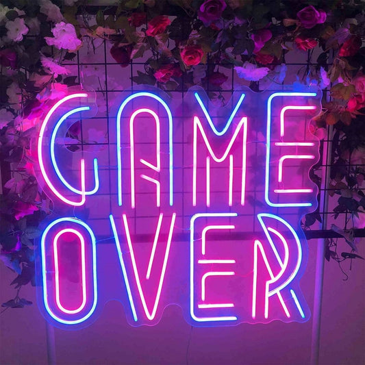 Game Over Led Sign Business Neon Signs Wall Decor