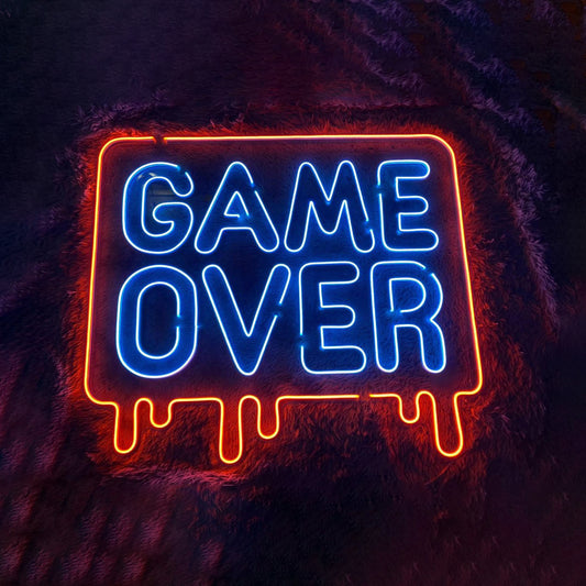 Game Over Neon Sign Business Wall Art