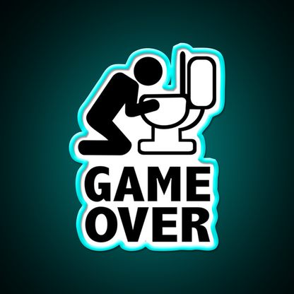 Game Over Puke Toilet Beer Bar Decor Led Neon Sign Rgb Color - Size and dimension reference