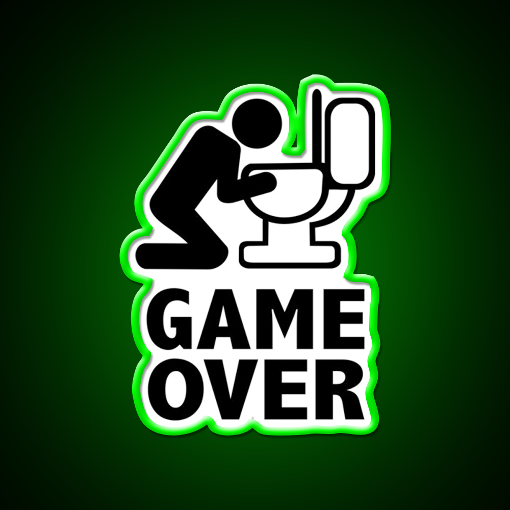 Game Over Puke Toilet Beer Bar Decor Led Neon Sign Rgb Color - LED neon sign view 8