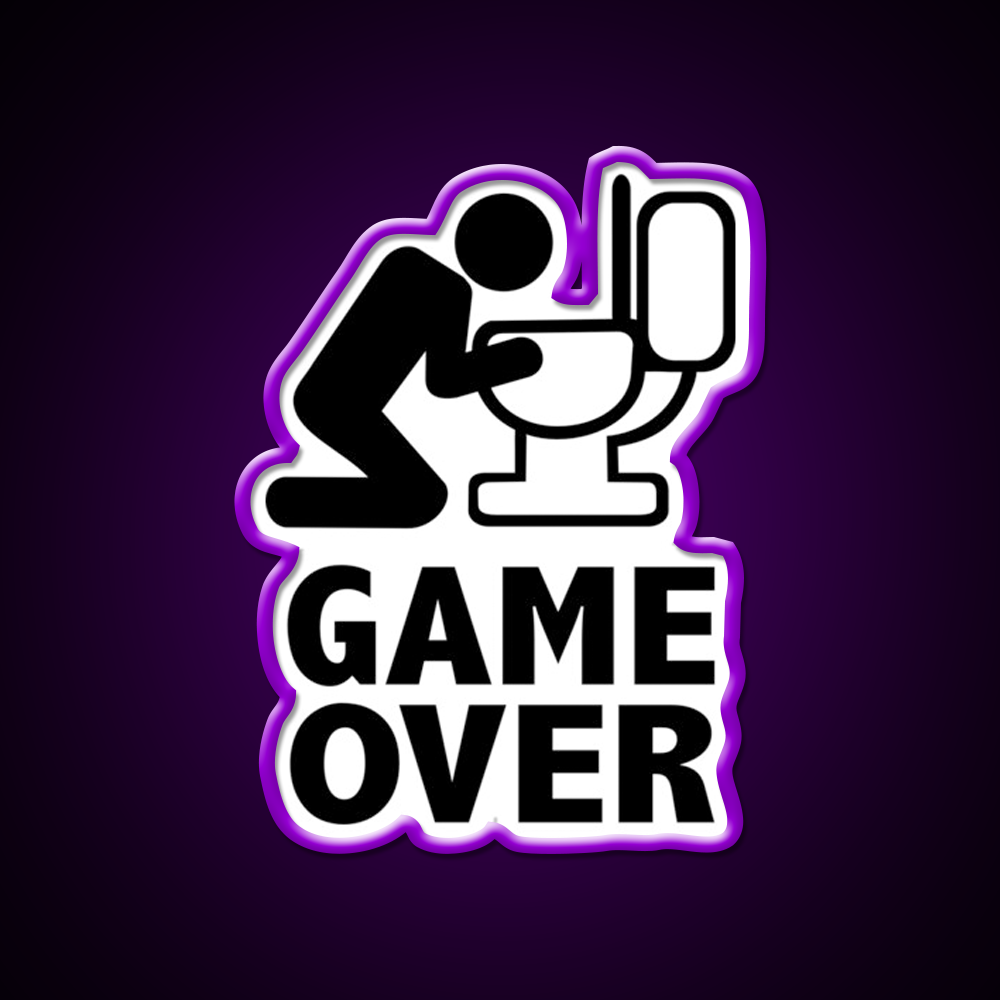 Game Over Puke Toilet Beer Bar Decor Led Neon Sign Rgb Color - LED neon sign view 9