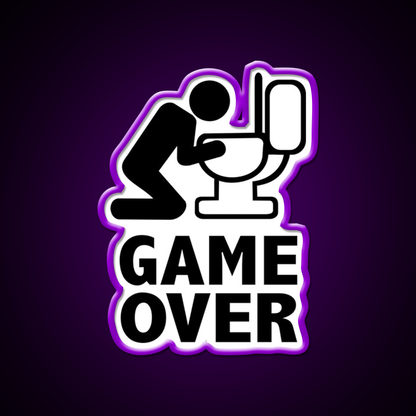 Game Over Puke Toilet Beer Bar Decor Led Neon Sign Rgb Color - LED neon sign view 9