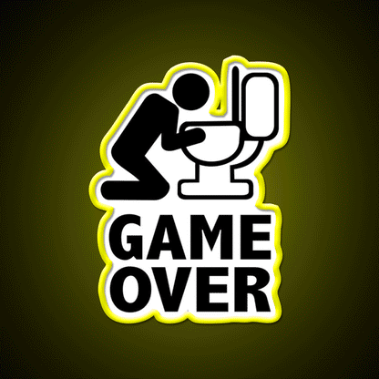Game Over Puke Toilet Beer Bar Decor Led Neon Sign Rgb Color - Custom LED neon sign front view