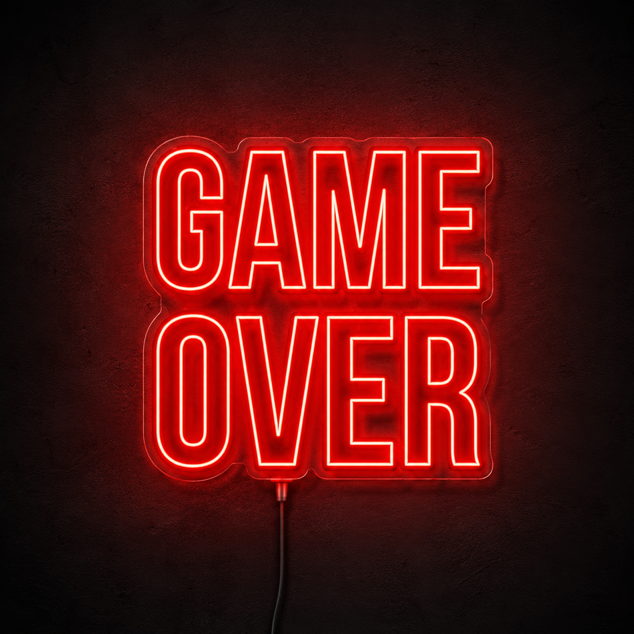 Game Over Text LED Neon Sign - 02 High-Converting Product Image