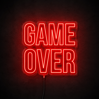 Game Over Text LED Neon Sign - 02 High-Converting Product Image