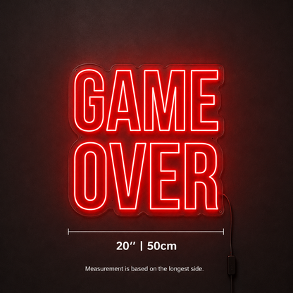 Game Over Text LED Neon Sign - 04 Size Image