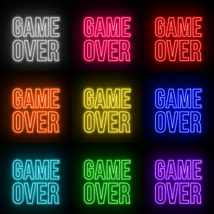 Game Over Text LED Neon Sign - 05 Color Grid