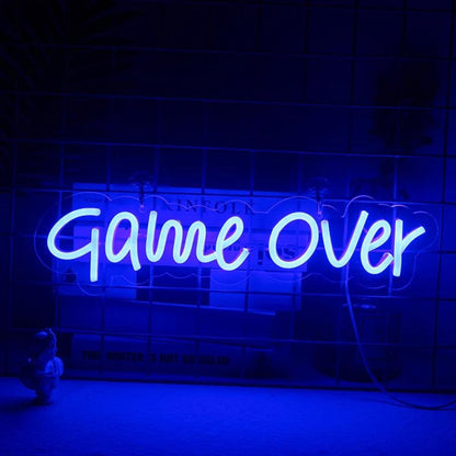 Game Over Violet-Blue Led Neon Sign Retro Arcade Gaming Room Decor | Shineneon