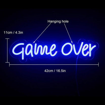 Game Over Violet-Blue Led Neon Sign Retro Arcade Gaming Room Decor | Shineneon